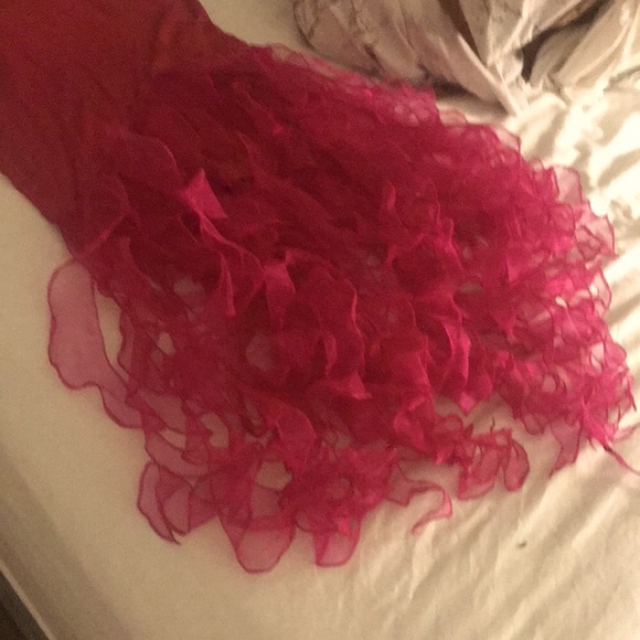 Summer blow out! 100% silk Magenta prom/formal gown - Picture 4 of 13